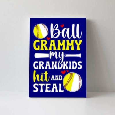 Ball Grammy My Grand Baseball Softball Grammy Grandma Gift Canvas