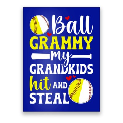 Ball Grammy My Grand Baseball Softball Grammy Grandma Gift Poster