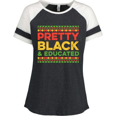 Black Graduation Melanin Queen Degree Pretty Black Educated Gift Enza Ladies Jersey Colorblock Tee