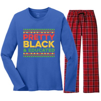 Black Graduation Melanin Queen Degree Pretty Black Educated Gift Women's Long Sleeve Flannel Pajama Set 