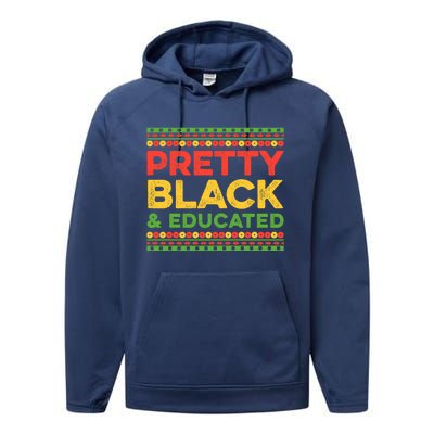 Black Graduation Melanin Queen Degree Pretty Black Educated Gift Performance Fleece Hoodie