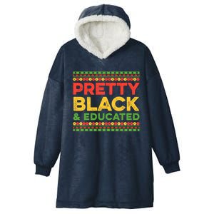 Black Graduation Melanin Queen Degree Pretty Black Educated Gift Hooded Wearable Blanket