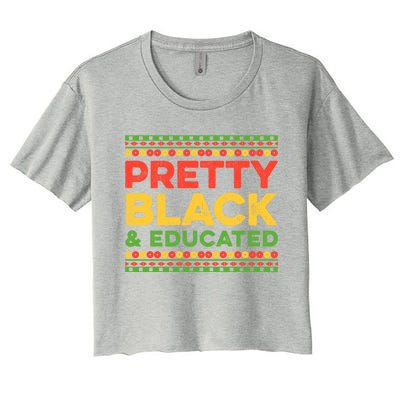 Black Graduation Melanin Queen Degree Pretty Black Educated Gift Women's Crop Top Tee