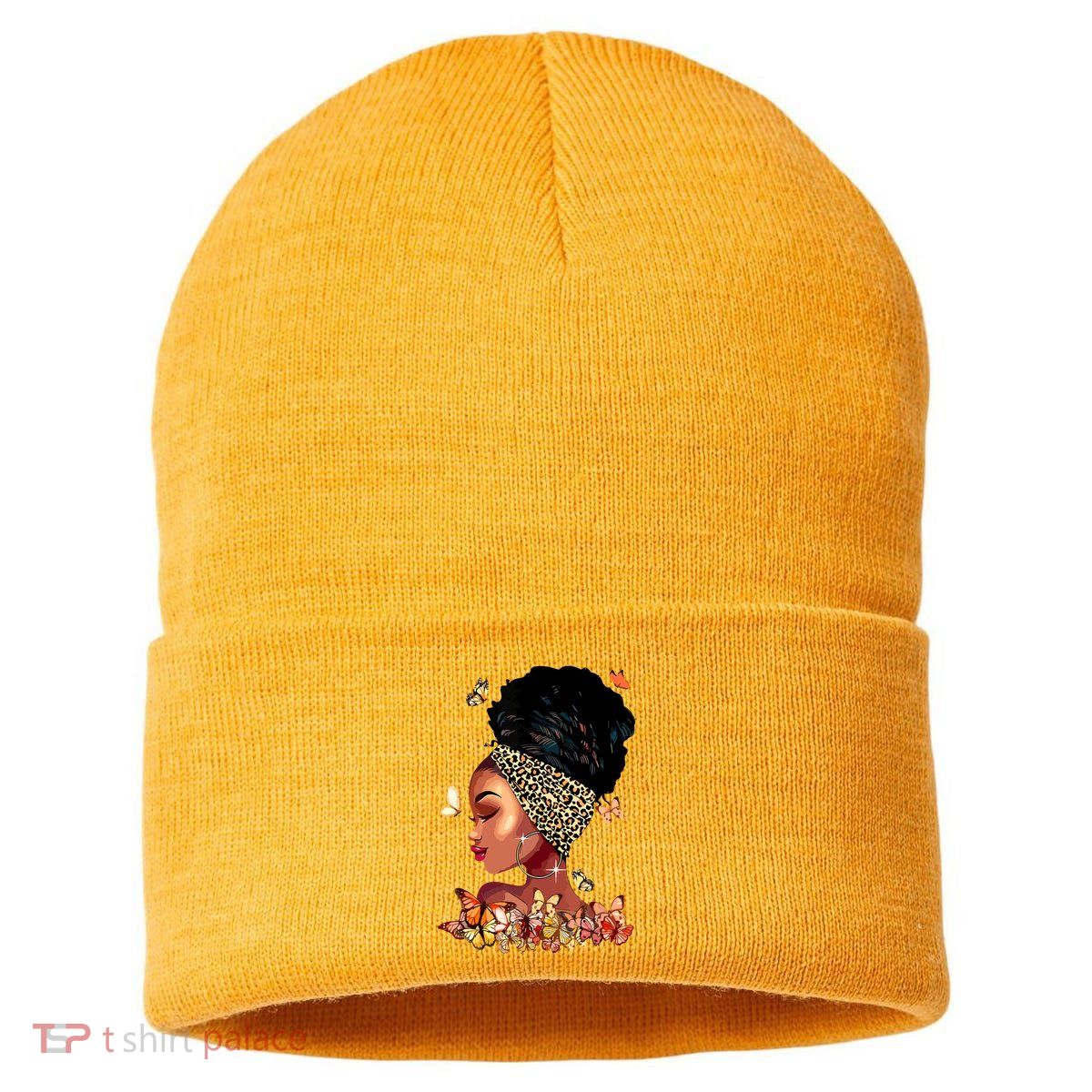 Black Girl Magic Afro Melanin Queen African American Women Sustainable Knit Beanie