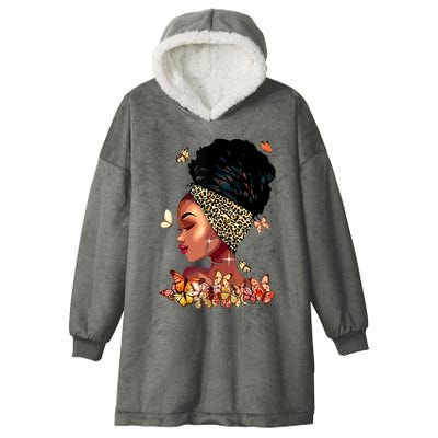 Black Girl Magic Afro Melanin Queen African American Women Hooded Wearable Blanket