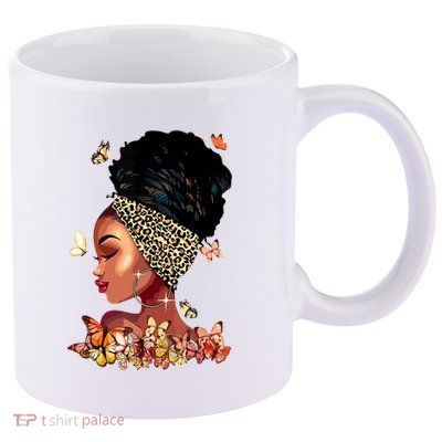 Black Girl Magic Afro Melanin Queen African American Women 11oz C Handle Ceramic Mug