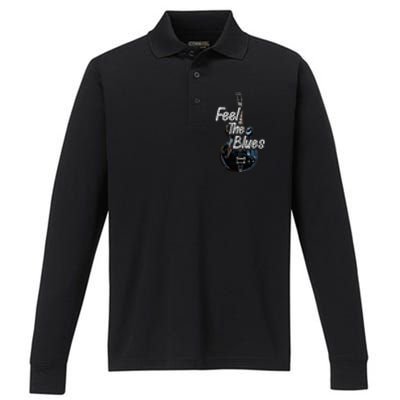 Blues Guitar Musicians Blues Music Performance Long Sleeve Polo