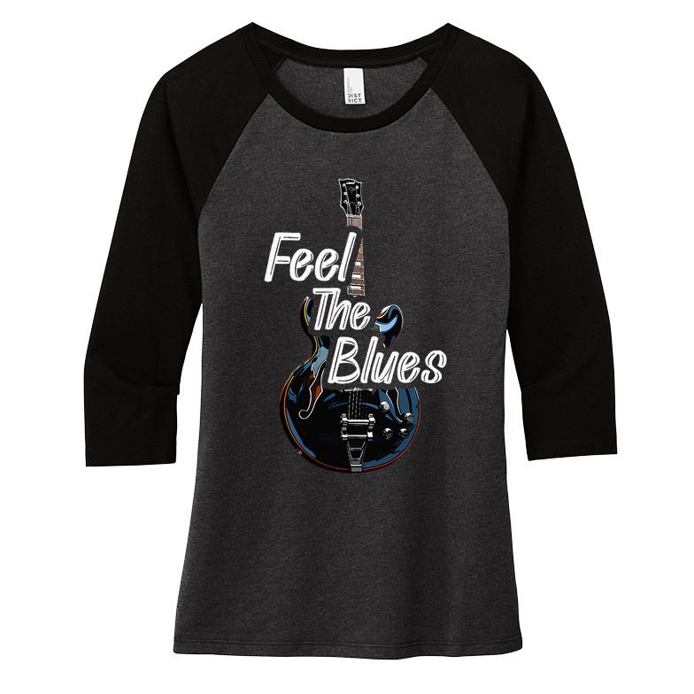 Blues Guitar Musicians Blues Music Women's Tri-Blend 3/4-Sleeve Raglan Shirt