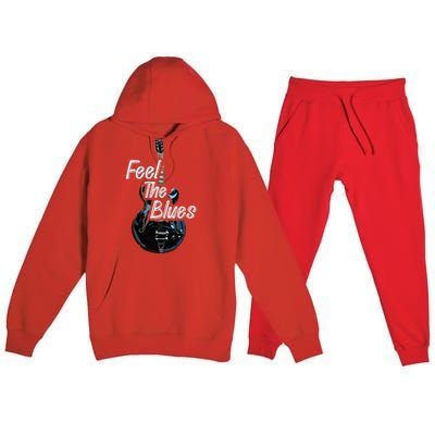 Blues Guitar Musicians Blues Music Premium Hooded Sweatsuit Set