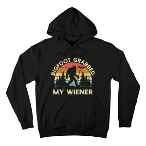 Bigfoot Grabbed My Wiener Funny Bigfoot Retro Hoodie