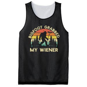 Bigfoot Grabbed My Wiener Funny Bigfoot Retro Mesh Reversible Basketball Jersey Tank