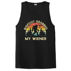 Bigfoot Grabbed My Wiener Funny Bigfoot Retro PosiCharge Competitor Tank