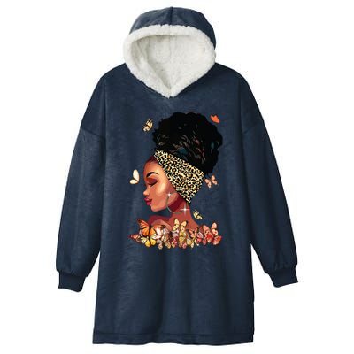 Black Girl Magic Afro Melanin Queen African American Women Hooded Wearable Blanket