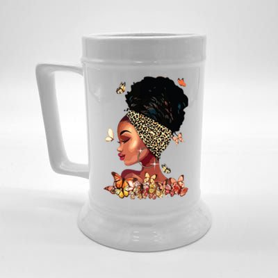 Black Girl Magic Afro Melanin Queen African American Women Beer Stein