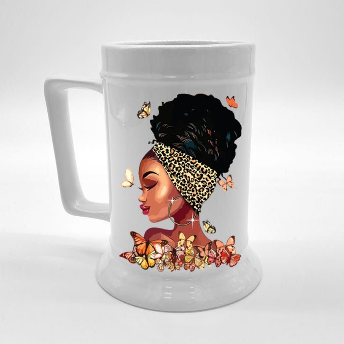 Black Girl Magic Afro Melanin Queen African American Women Beer Stein