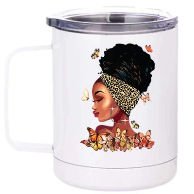 Black Girl Magic Afro Melanin Queen African American Women 12 oz Stainless Steel Tumbler Cup