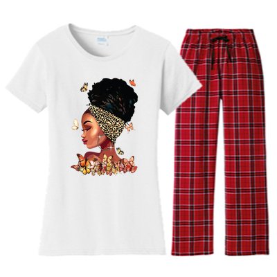 Black Girl Magic Afro Melanin Queen African American Women Women's Flannel Pajama Set