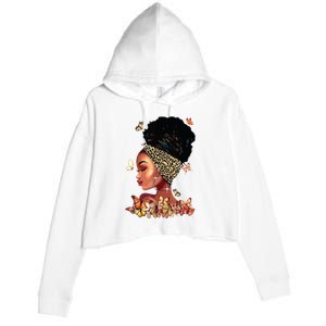 Black Girl Magic Afro Melanin Queen African American Women Crop Fleece Hoodie