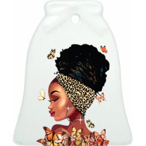 Black Girl Magic Afro Melanin Queen African American Women Ceramic Bell Ornament