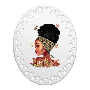 Black Girl Magic Afro Melanin Queen African American Women Ceramic Oval Ornament