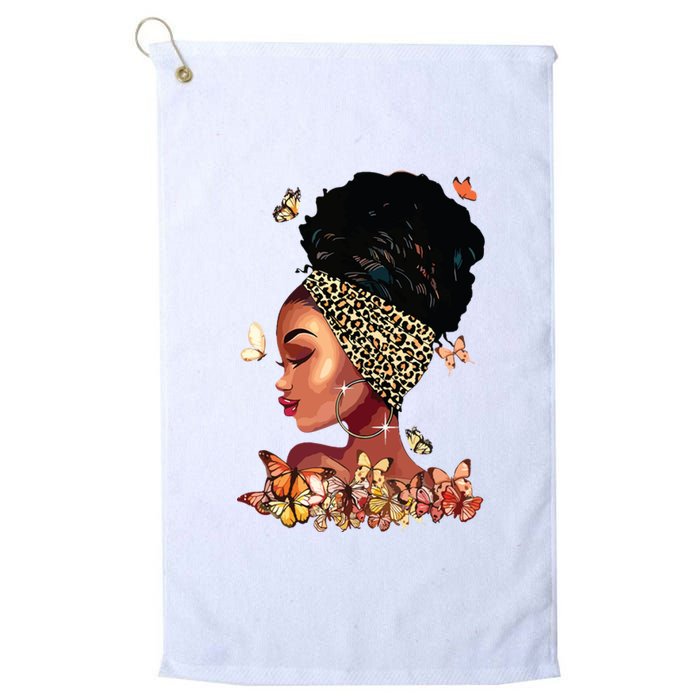 Black Girl Magic Afro Melanin Queen African American Women Platinum Collection Golf Towel