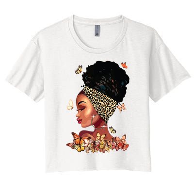 Black Girl Magic Afro Melanin Queen African American Women Women's Crop Top Tee