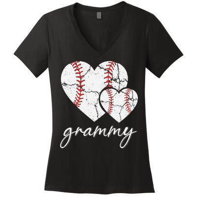 Baseball Grammy Mother's Day Baseball Gift Women's V-Neck T-Shirt