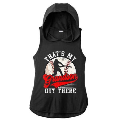 Baseball Grandma Mothers Day Thats My Grandson Out There Ladies PosiCharge Tri-Blend Wicking Draft Hoodie Tank