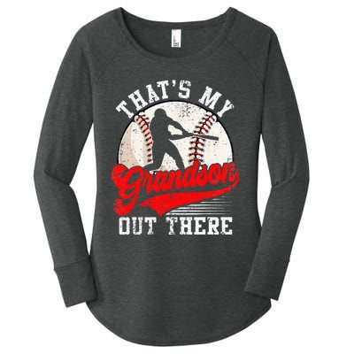 Baseball Grandma Mothers Day Thats My Grandson Out There Women's Perfect Tri Tunic Long Sleeve Shirt