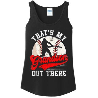 Baseball Grandma Mothers Day Thats My Grandson Out There Ladies Essential Tank