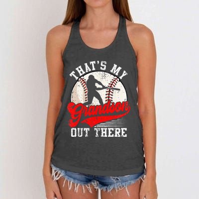 Baseball Grandma Mothers Day Thats My Grandson Out There Women's Knotted Racerback Tank