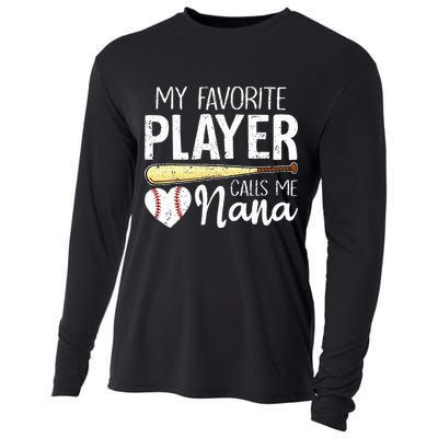 Baseball Grandma My Favorite Player Calls Me Nana Baseball Cooling Performance Long Sleeve Crew