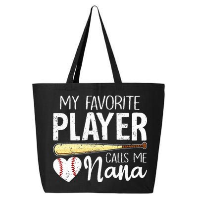 Baseball Grandma My Favorite Player Calls Me Nana Baseball 25L Jumbo Tote