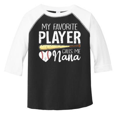 Baseball Grandma My Favorite Player Calls Me Nana Baseball Toddler Fine Jersey T-Shirt
