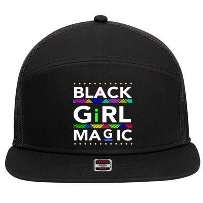 Black Girl Magic Melanin Black Queen Meaningful Gift 7 Panel Mesh Trucker Snapback Hat