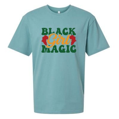 Black Girl Magic For Black History Month Sueded Cloud Jersey T-Shirt