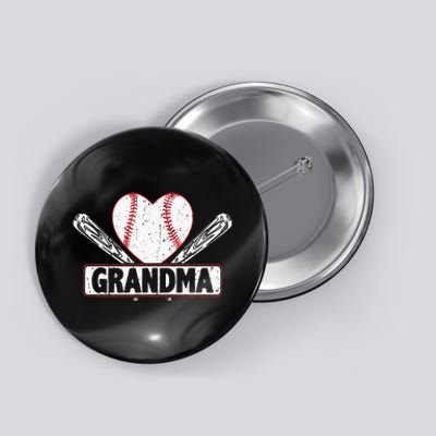 Baseball Grandma Matching Family Softball Baseball Lover Button