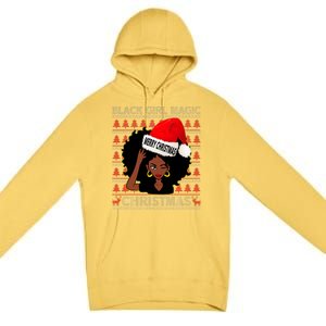 Black Girl Magic Merry Christmas African American Woman Xmas Premium Pullover Hoodie