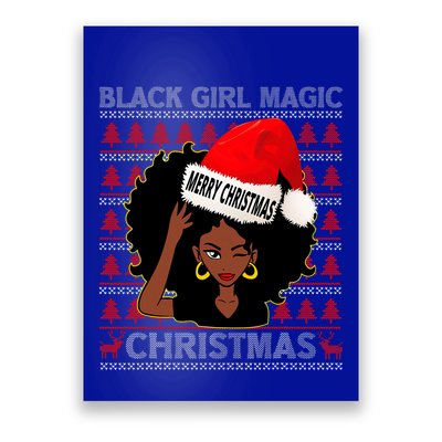 Black Girl Magic Merry Christmas African American Woman Xmas Poster