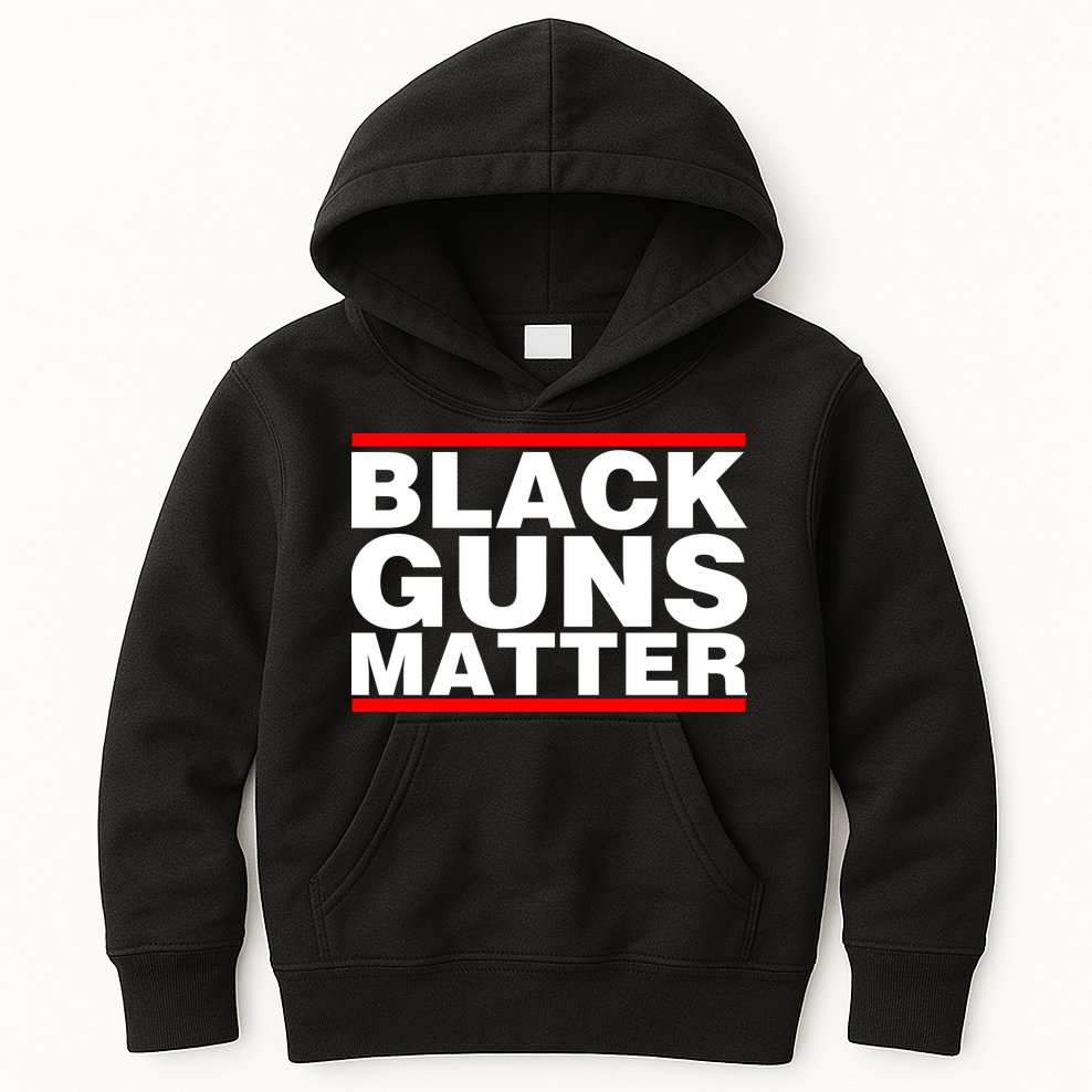 Black Guns Matter Shirt Gift For Gun Owner Kids Hoodie