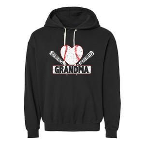 Baseball Grandma Matching Family funny Baseball Lover Garment-Dyed Fleece Hoodie