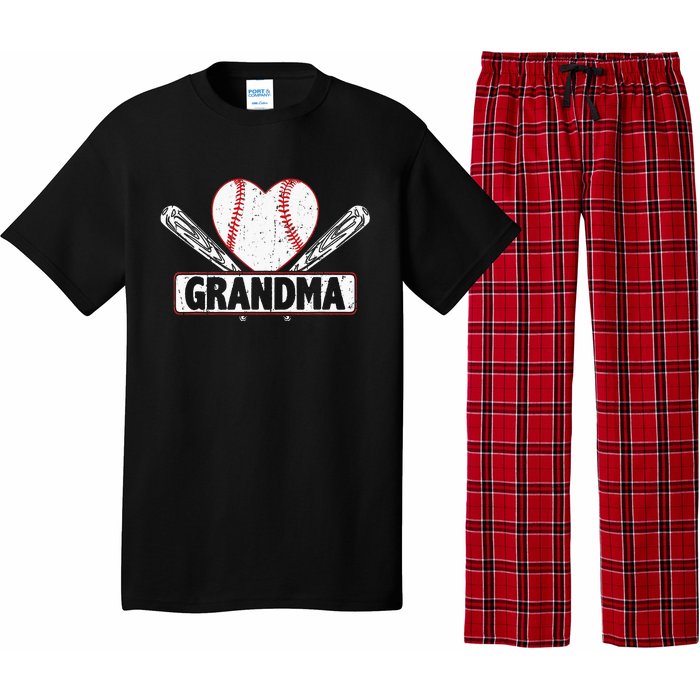 Baseball Grandma Matching Family funny Baseball Lover Pajama Set