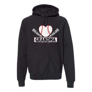 Baseball Grandma Matching Family funny Baseball Lover Premium Hoodie