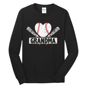 Baseball Grandma Matching Family funny Baseball Lover Tall Long Sleeve T-Shirt