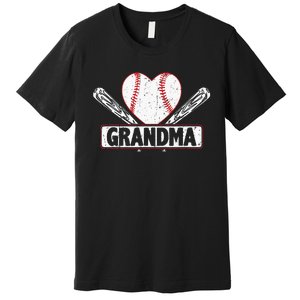 Baseball Grandma Matching Family funny Baseball Lover Premium T-Shirt