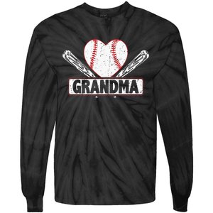 Baseball Grandma Matching Family funny Baseball Lover Tie-Dye Long Sleeve Shirt