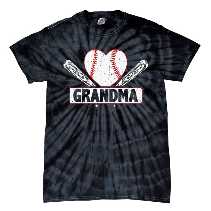 Baseball Grandma Matching Family funny Baseball Lover Tie-Dye T-Shirt