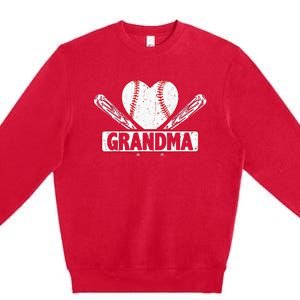 Baseball Grandma Matching Family funny Baseball Lover Premium Crewneck Sweatshirt