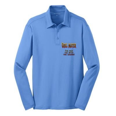 BBQ Grill Masters Meat Smokers Barbecue Chef Silk Touch Performance Long Sleeve Polo