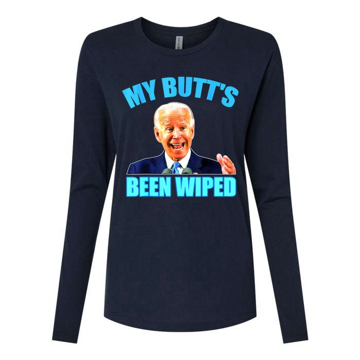 Biden Gaffe My Butts Been Wiped Anti Biden Womens Cotton Relaxed Long Sleeve T-Shirt